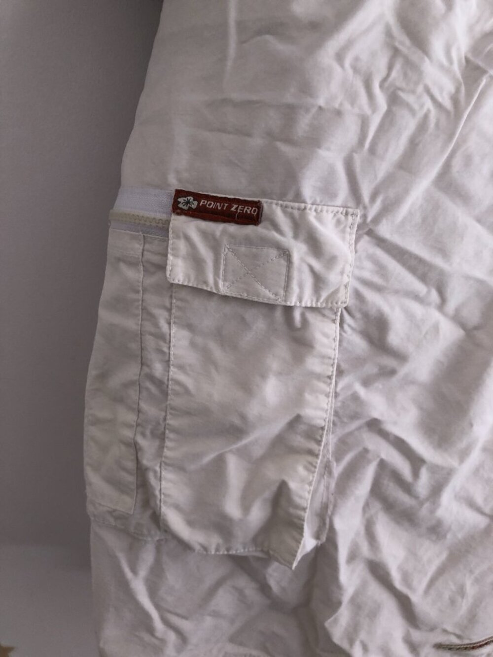 Vintage Point Zero White Cargo Wrap Skirt L Y2K Military Utility Side Pocket - Picture 4 of 16